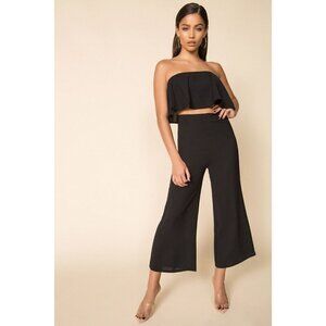Superdown Brooke Set in Black Xsmall New Womens Outfit Strapless Crop Top Pants